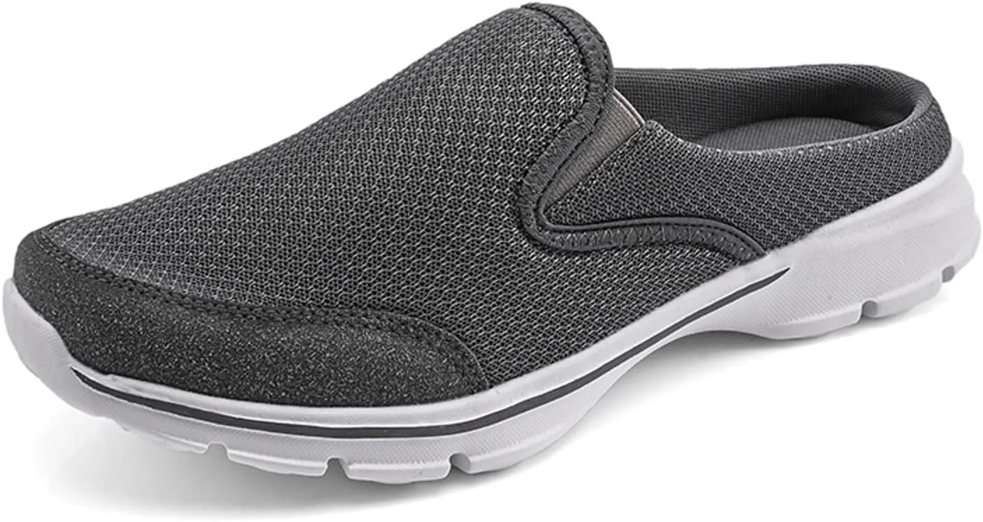 Slip on Mules & Clogs for Women Men Mesh Knit Open Back Walking Shoes Breathable Comfort Sneakers Orthopedic Slippers