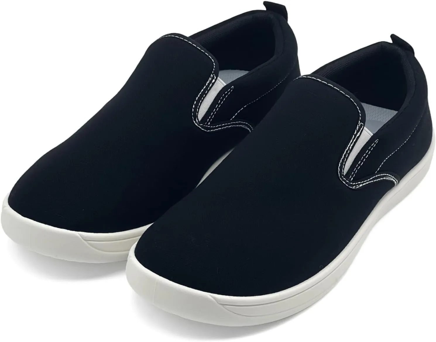 Slip on Shoes for Men, Classic Canvas Casual Shoes Comfortable Flats Men's White Loafers Low Top Sneakers Hands Free