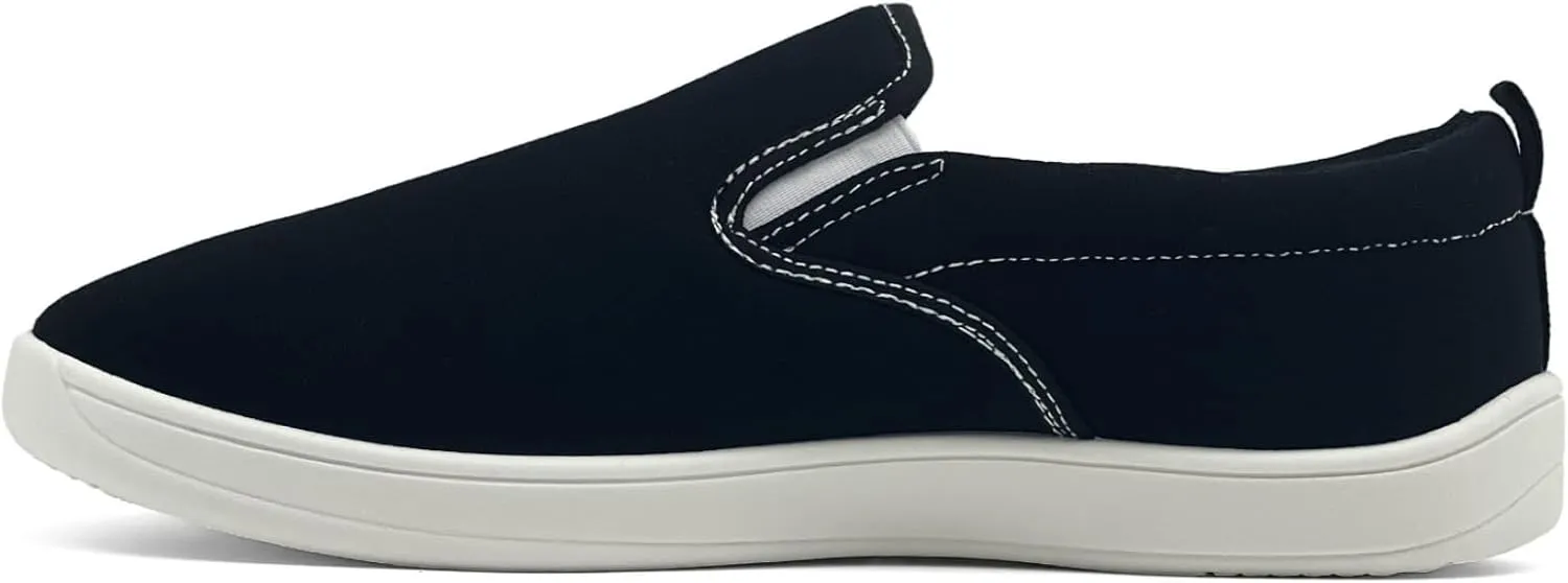 Slip on Shoes for Men, Classic Canvas Casual Shoes Comfortable Flats Men's White Loafers Low Top Sneakers Hands Free