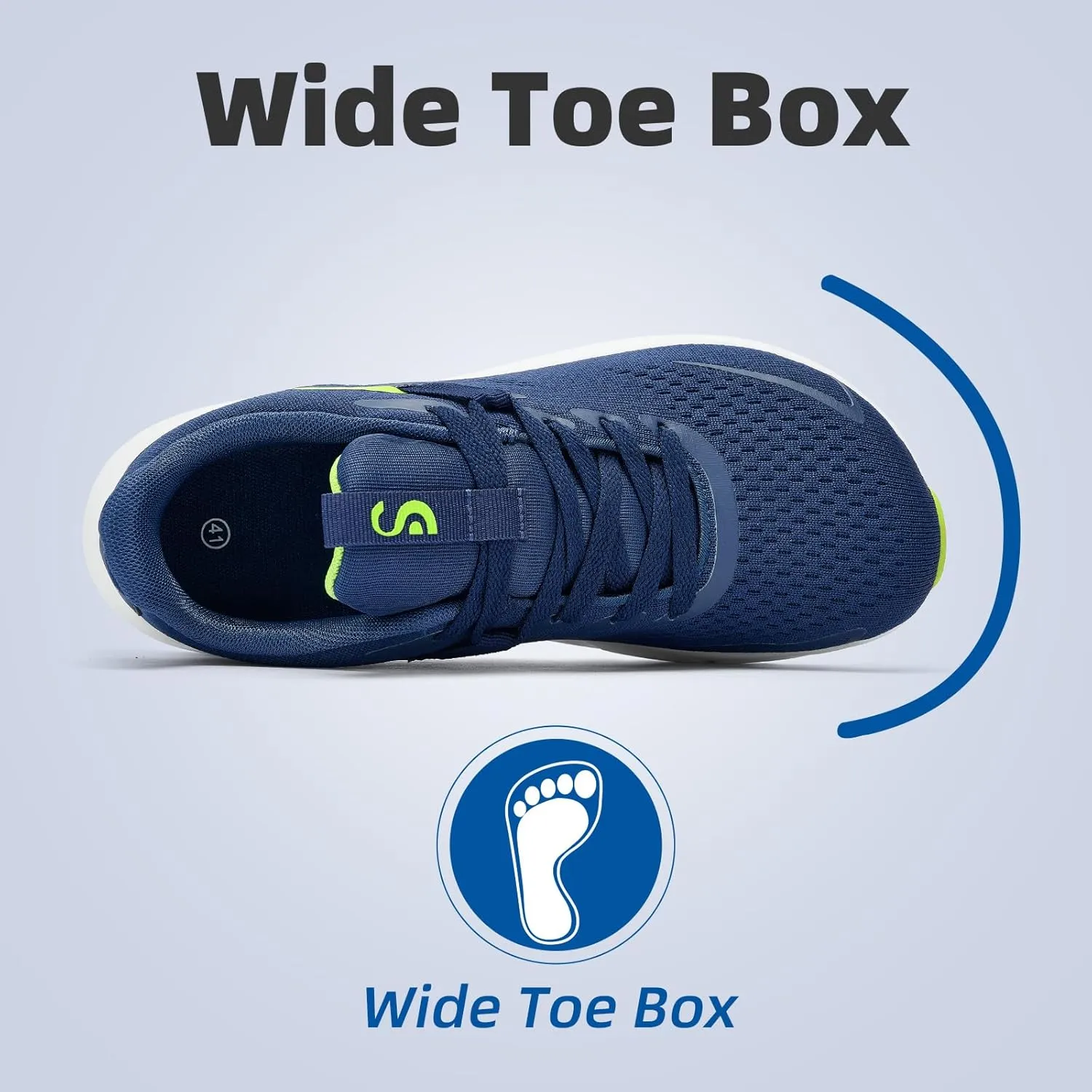 Slow Man Wide Toe Box Mens Walking Sneakers Wide Width Running Shoes Gym Workout Tennis Shoes for Wide Feet