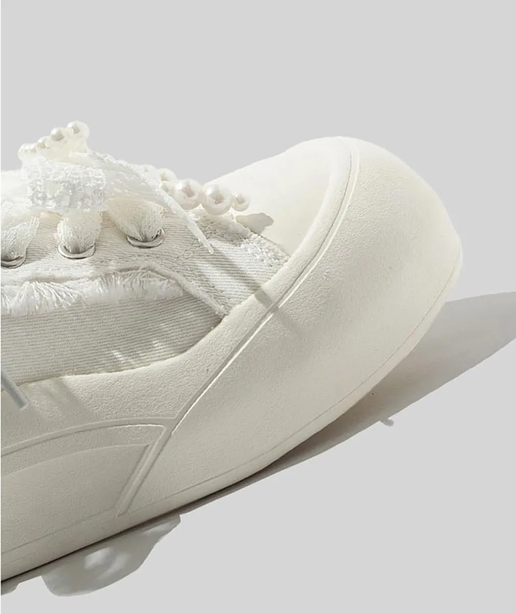 Sneakers for Women Low Top Canvas Fashion Bow Cute Lightweight Shoes Casual Lattice Lace Sneakers Y2K