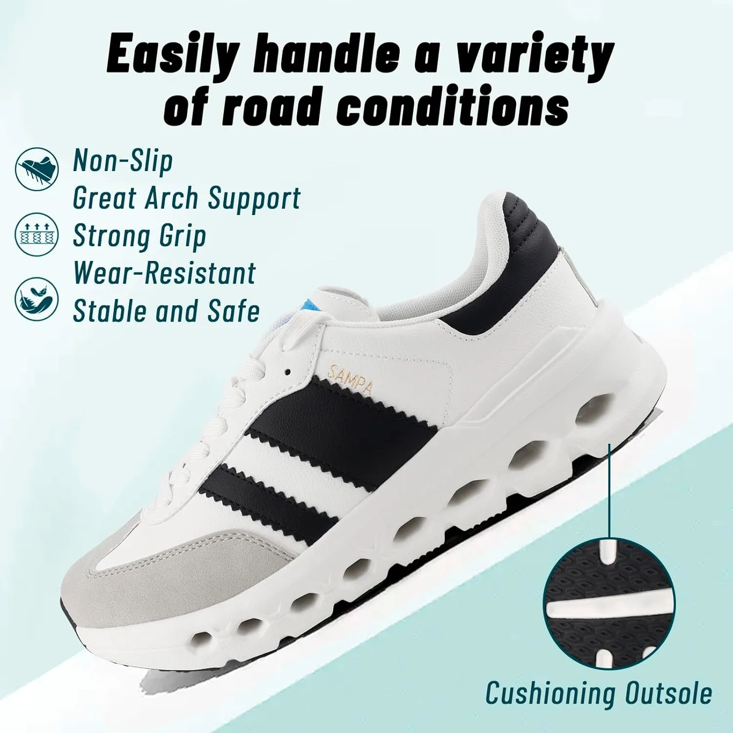 Sneakers for Women Men Non-Slip Work Shoes Casual Lace-Up Tennis Shoes Womens Fashion Sneakers - Lightweight Arch Support All-Day Comfort Sneakers