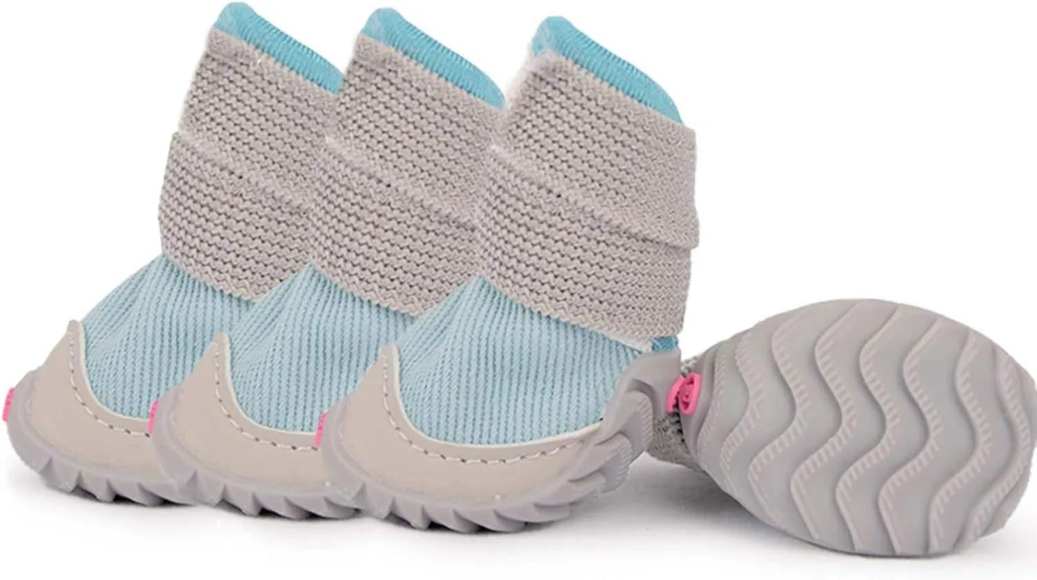 Soft Dog Shoes for Small Dogs,Dog Paw Protector for Outdoor Activies,Anti-Slip Dog Boots, Size 3, Blue