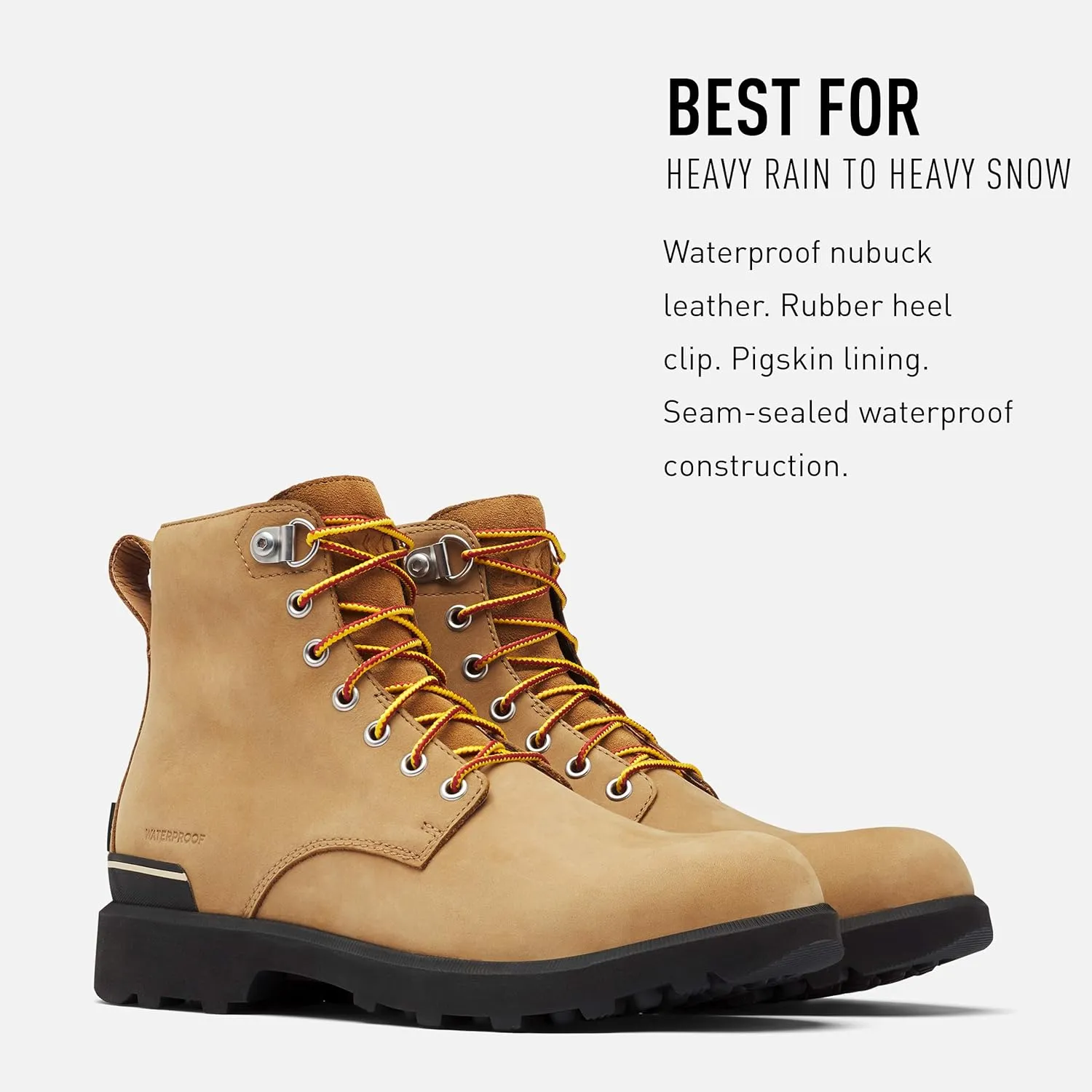 Sorel Men's Caribou Six WP Boot - Harsh Conditions - Waterproof - Buff