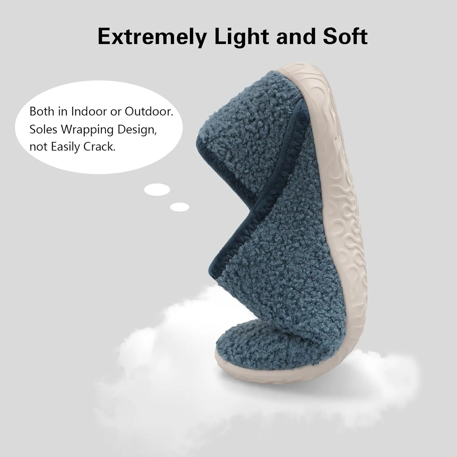 Spesoul Fuzzy House Slippers for Women Men Indoor Closed Back Lightweight Cozy Faux Furry Lining Barefoot House Shoes Slipper Socks for Bedroom Home Office Yoga Outdoor Walking Shoes