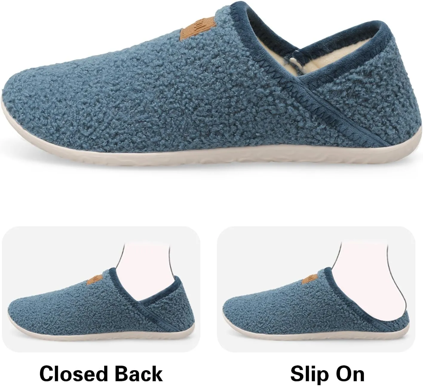 Spesoul Fuzzy House Slippers for Women Men Indoor Closed Back Lightweight Cozy Faux Furry Lining Barefoot House Shoes Slipper Socks for Bedroom Home Office Yoga Outdoor Walking Shoes
