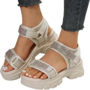Sport Sandals for Women Arch Support Orthopedic Walking Sandals Ladies Recovery Sport Thick Athletic Hiking Outdoor Active Summer Dressy Diabetic Sandals for Plantar Fasciitis, 6.5, Beige-a