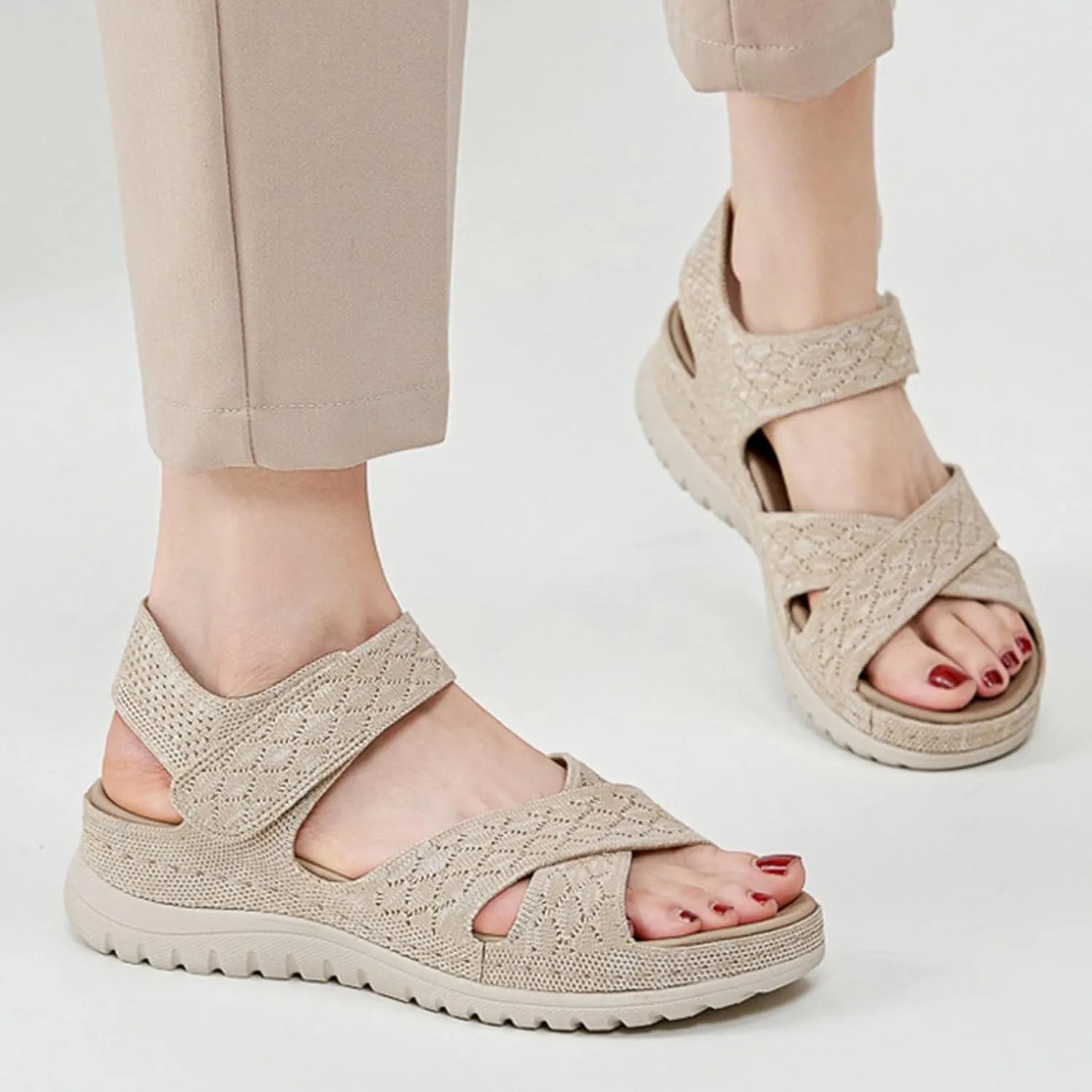 Sport Sandals for Women Arch Support Orthopedic Walking Sandals Ladies Recovery Sport Thick Athletic Hiking Outdoor Active Summer Dressy Diabetic Sandals for Plantar Fasciitis, 6.5, Beige-a