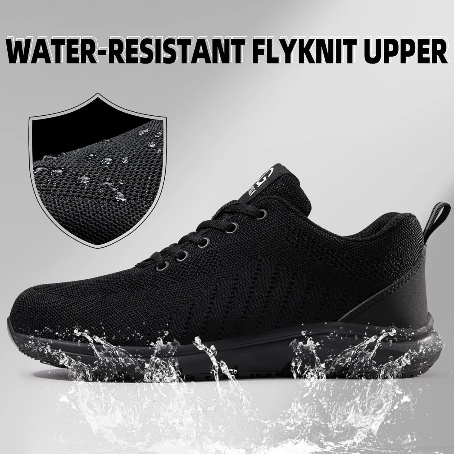 Steel Toe Shoes for Men Lightweight Work Shoes Construction Industrial Work Tennis Shoes Safety Shoes Comfortable Steel Toe Sneakers for Men Women
