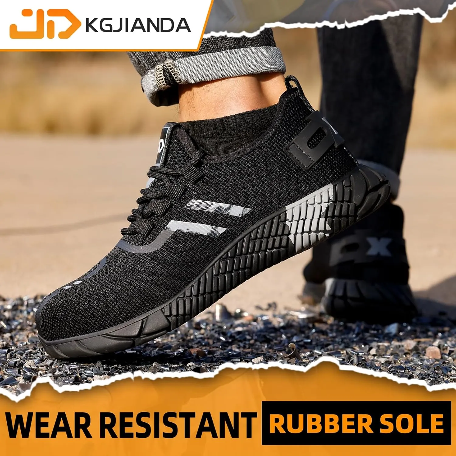 Steel Toe Shoes for Men Work Safety Shoes for Men Comfortable Puncture Proof Sneakers Steel Toe Tennis Sneakers Construction Indestructible Work Utility Footwear
