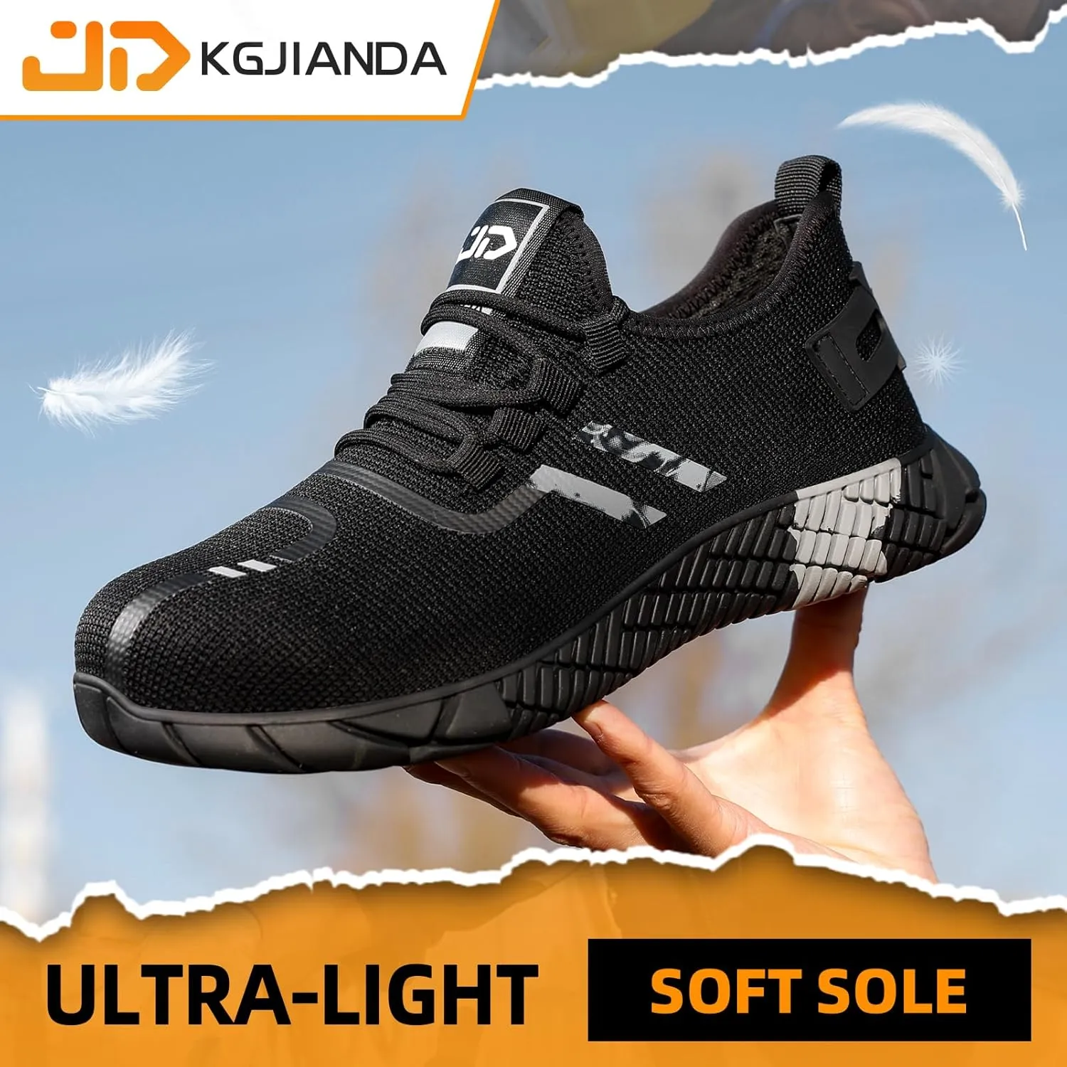 Steel Toe Shoes for Men Work Safety Shoes for Men Comfortable Puncture Proof Sneakers Steel Toe Tennis Sneakers Construction Indestructible Work Utility Footwear