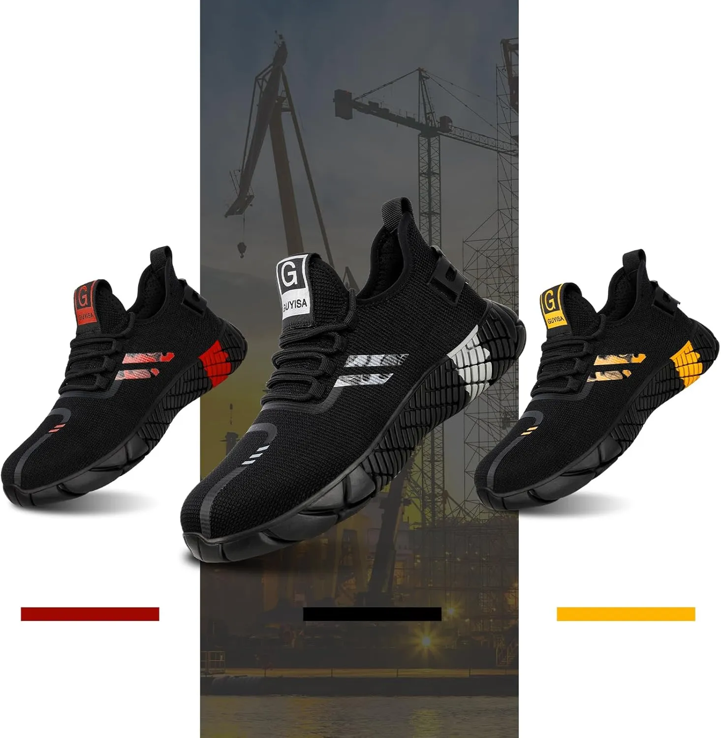 Steel Toe Shoes for Men Work Safety Shoes for Men Comfortable Puncture Proof Sneakers Steel Toe Tennis Sneakers Construction Indestructible Work Utility Footwear