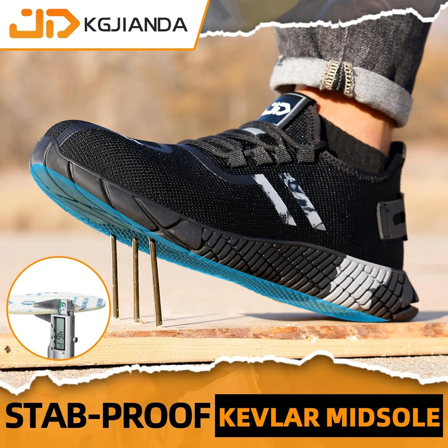 Steel Toe Shoes for Men Work Safety Shoes for Men Comfortable Puncture Proof Sneakers Steel Toe Tennis Sneakers Construction Indestructible Work Utility Footwear
