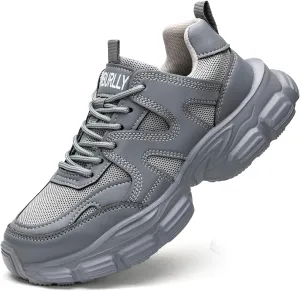 Steel Toe Shoes for Women Men Wide Non Slip Composite Work Sneakers Indestructible Comfortable Safety Tennis Shoes Lightweight Breathable Construction Sneakers Puncture Proof Ergonomic Design