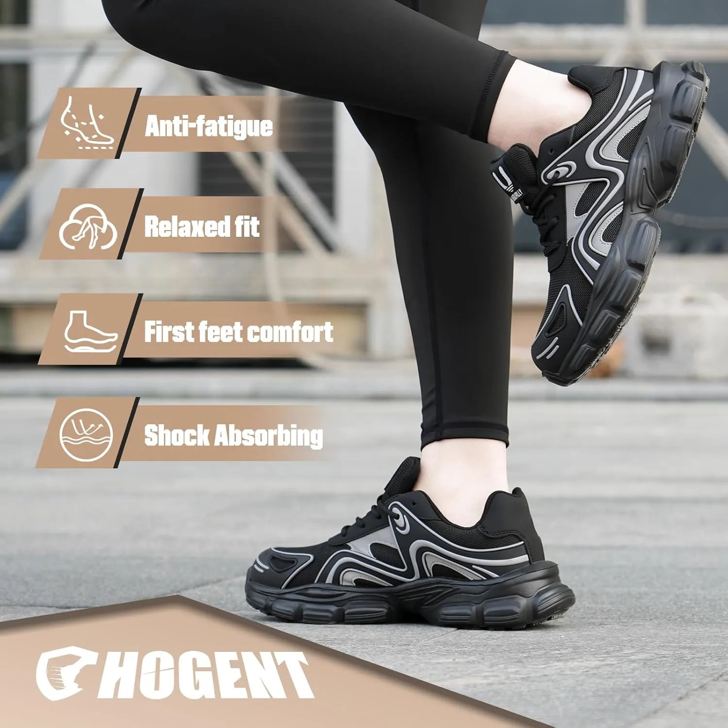 Steel Toe Shoes for Women Men Wide Non Slip Composite Work Sneakers Indestructible Comfortable Safety Tennis Shoes Lightweight Breathable Construction Sneakers Puncture Proof Ergonomic Design