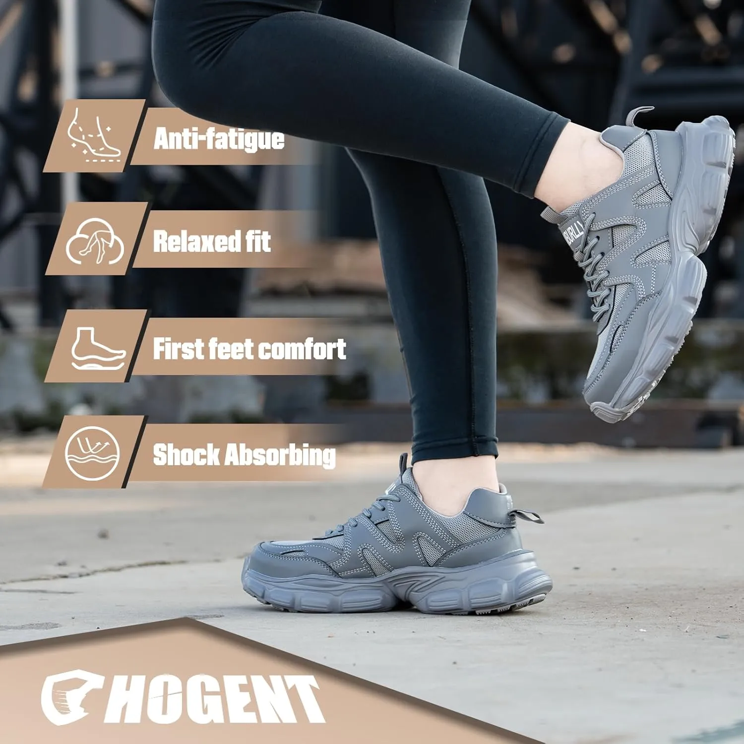 Steel Toe Shoes for Women Men Wide Non Slip Composite Work Sneakers Indestructible Comfortable Safety Tennis Shoes Lightweight Breathable Construction Sneakers Puncture Proof Ergonomic Design