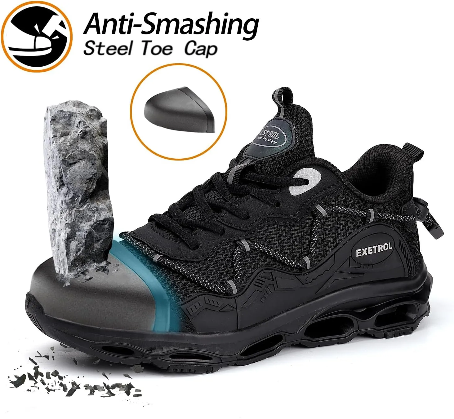 Steel Toe Sneakers for Men Women Composite Toe Safety Shoes Comfortable Lightweight Slip-Resistant Work Tennis Shoes for Construction Industrial Zapatos de Trabajo para Mujer Hombres