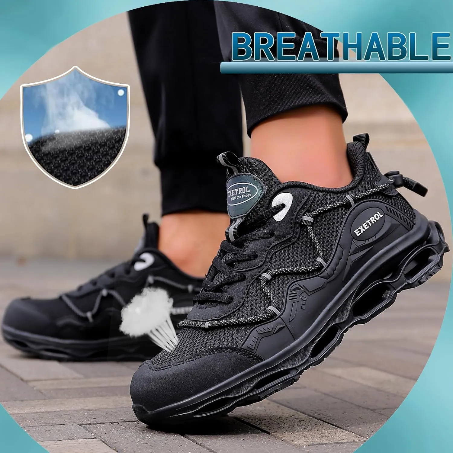 Steel Toe Sneakers for Men Women Composite Toe Safety Shoes Comfortable Lightweight Slip-Resistant Work Tennis Shoes for Construction Industrial Zapatos de Trabajo para Mujer Hombres