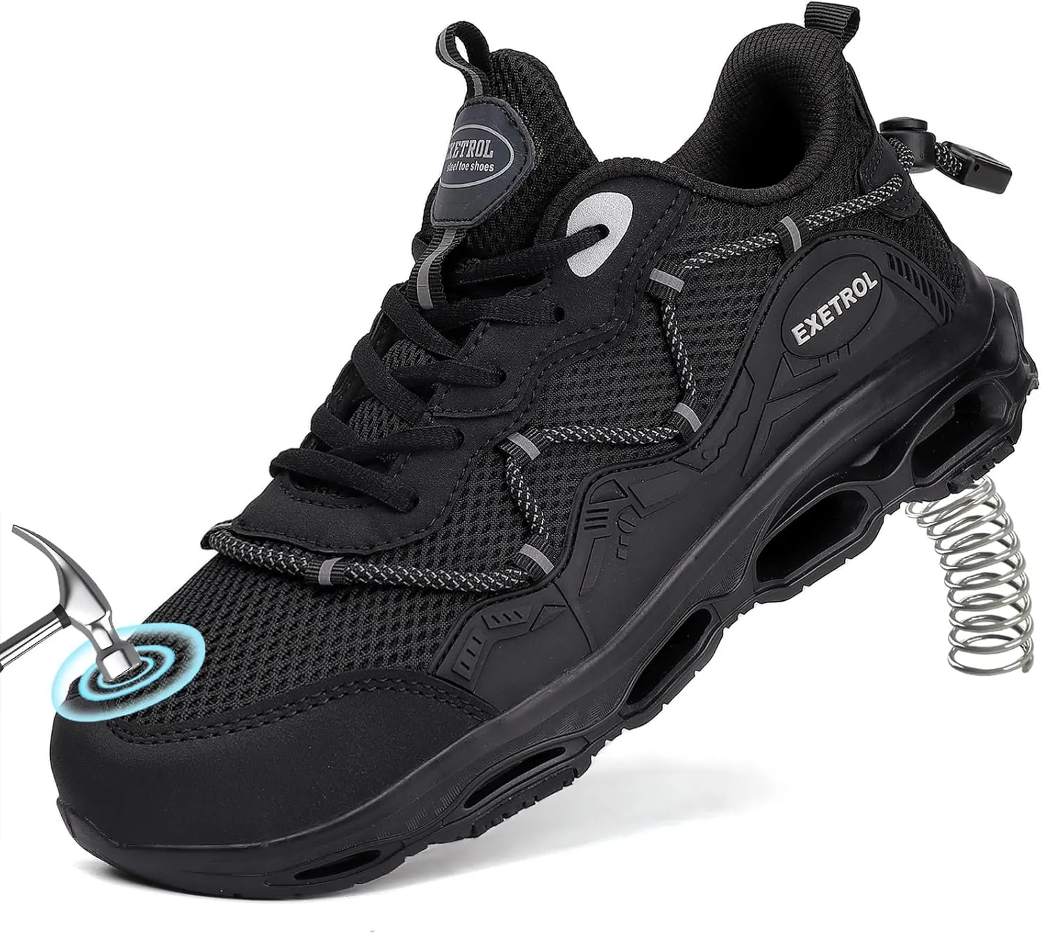 Steel Toe Sneakers for Men Women Composite Toe Safety Shoes Comfortable Lightweight Slip-Resistant Work Tennis Shoes for Construction Industrial Zapatos de Trabajo para Mujer Hombres