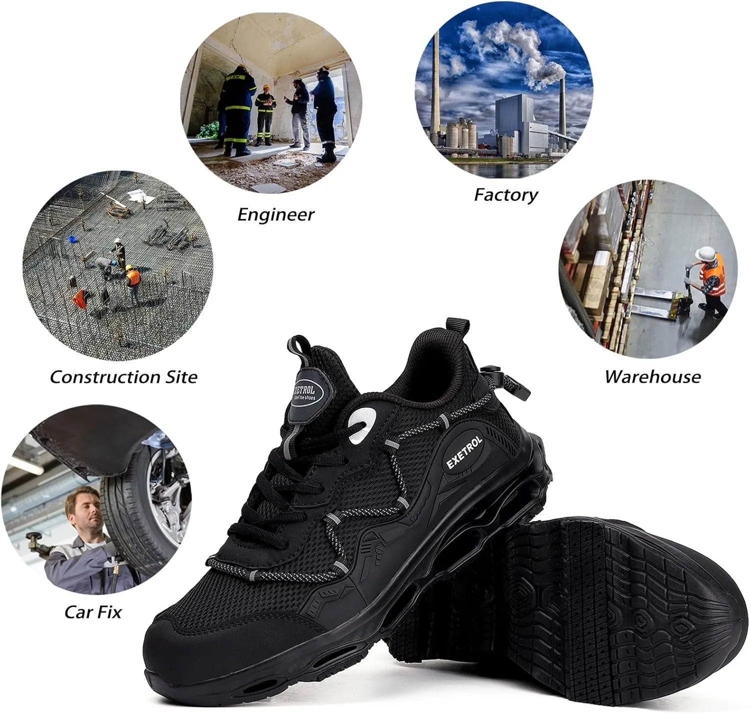 Steel Toe Sneakers for Men Women Composite Toe Safety Shoes Comfortable Lightweight Slip-Resistant Work Tennis Shoes for Construction Industrial Zapatos de Trabajo para Mujer Hombres