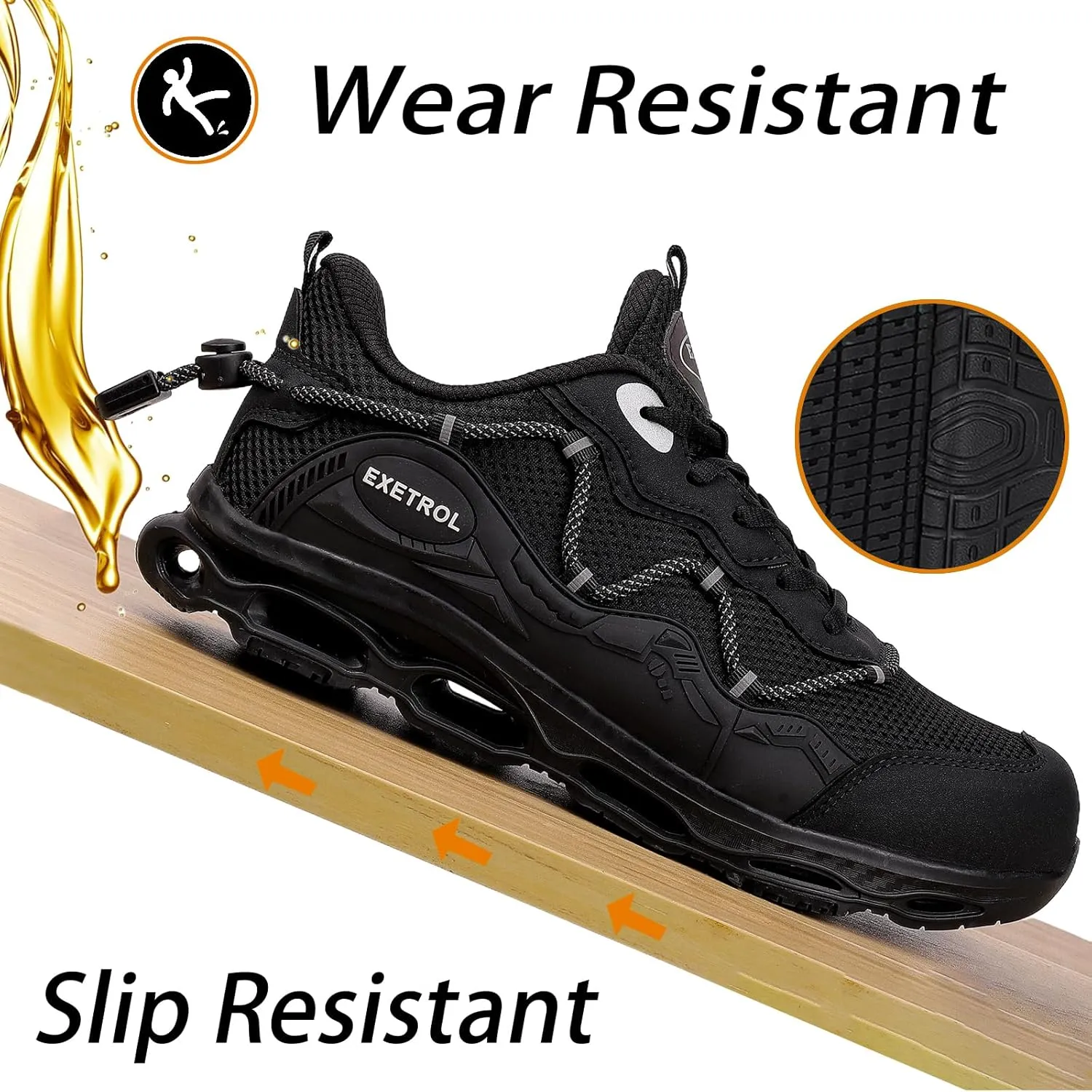 Steel Toe Sneakers for Men Women Composite Toe Safety Shoes Comfortable Lightweight Slip-Resistant Work Tennis Shoes for Construction Industrial Zapatos de Trabajo para Mujer Hombres