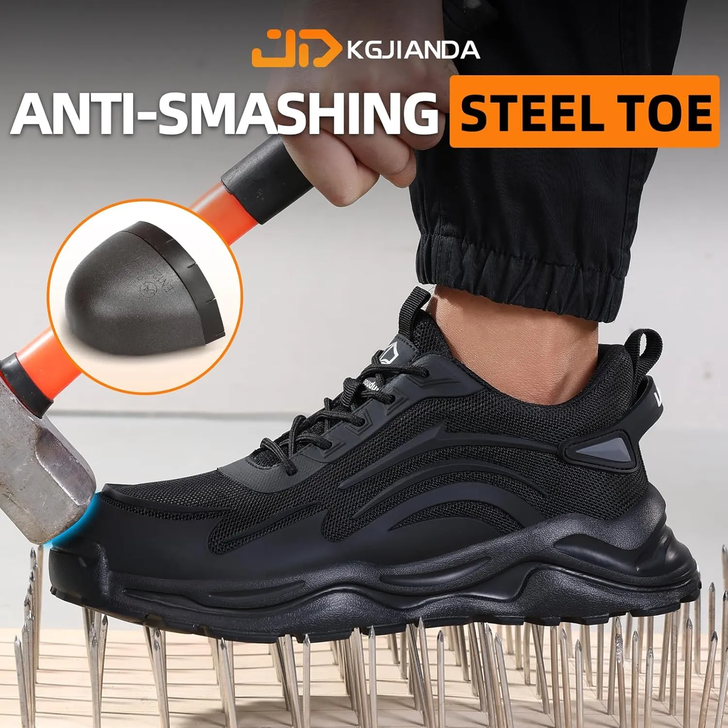 Steel Toe Tennis Shoes for Men Steel Toe Shoes for Men Women Lightweight Work Sneakers Comfortable Construction Safety Sneakers Indestructible Work Shoe Puncture Proof Tennis Shoe
