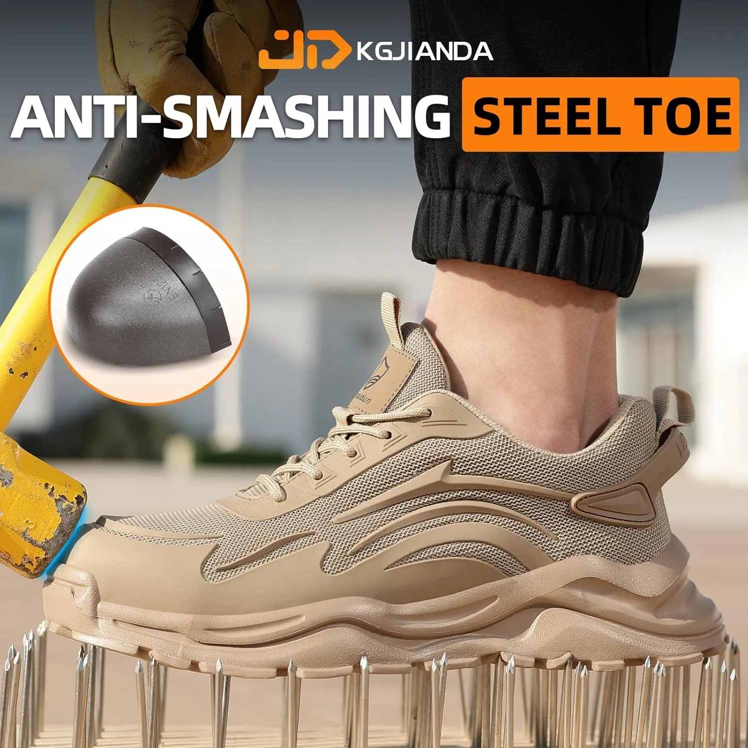 Steel Toe Tennis Shoes for Men Steel Toe Shoes for Men Women Lightweight Work Sneakers Comfortable Construction Safety Sneakers Indestructible Work Shoe Puncture Proof Tennis Shoe