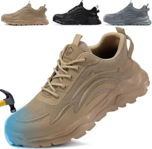 Steel Toe Tennis Shoes for Men Steel Toe Shoes for Men Women Lightweight Work Sneakers Comfortable Construction Safety Sneakers Indestructible Work Shoe Puncture Proof Tennis Shoe