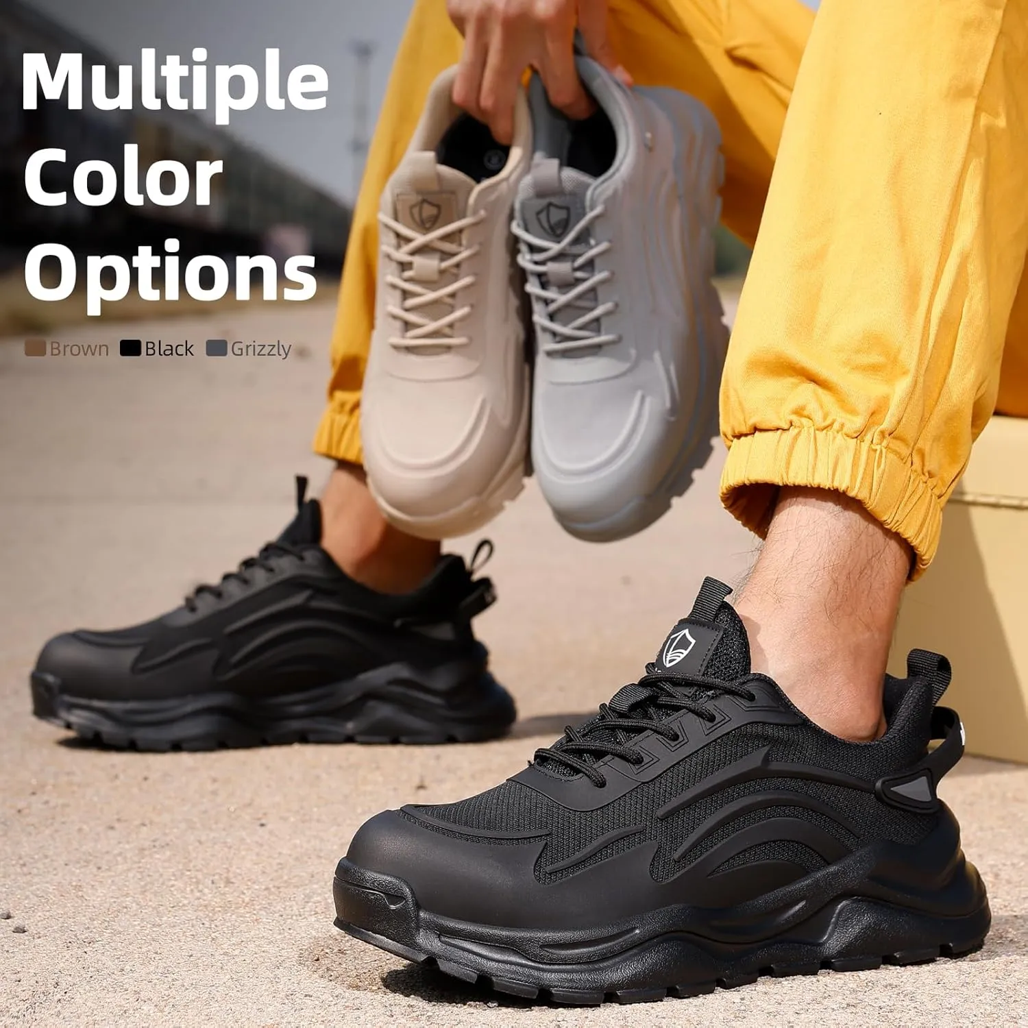 Steel Toe Tennis Shoes for Men Steel Toe Shoes for Men Women Lightweight Work Sneakers Comfortable Construction Safety Sneakers Indestructible Work Shoe Puncture Proof Tennis Shoe