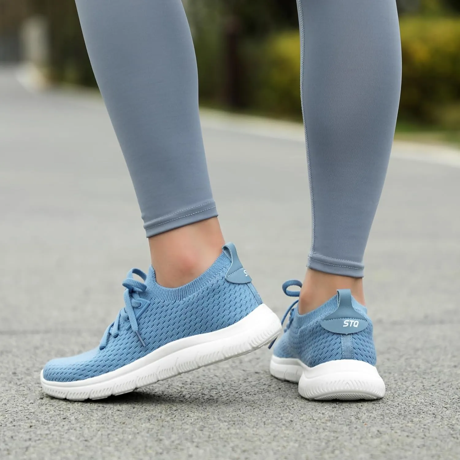 STQ Tennis Shoes Womens Slip on Walking Sneakers for Gym Workout