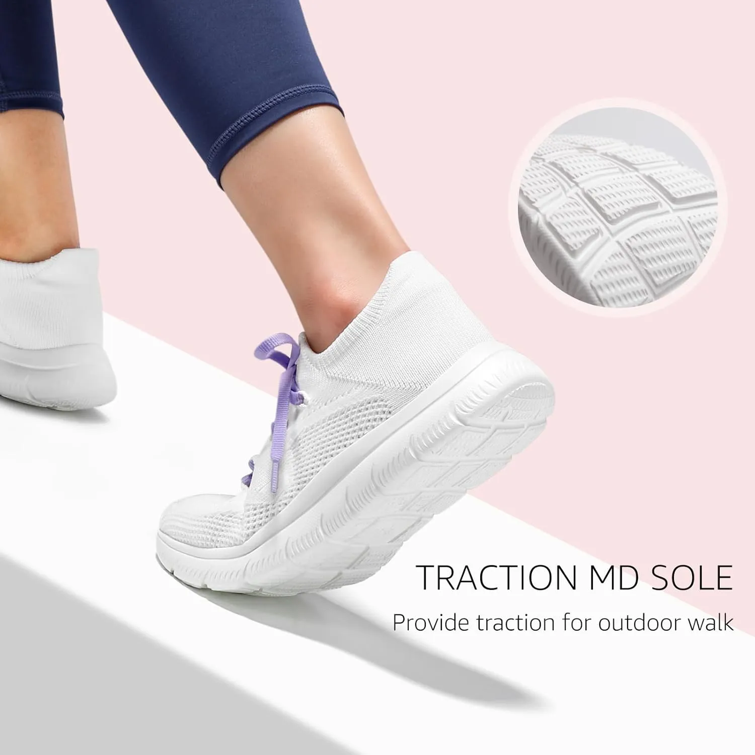 STQ Tennis Shoes Womens Slip on Walking Sneakers for Gym Workout