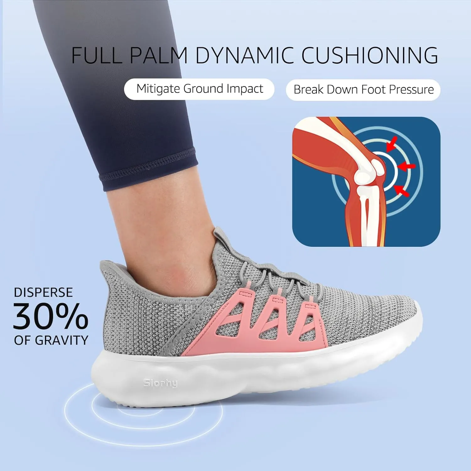 STQ Womens Walking Shoes Orthopedic Slip on Sneakers with Plantar Fasciitis