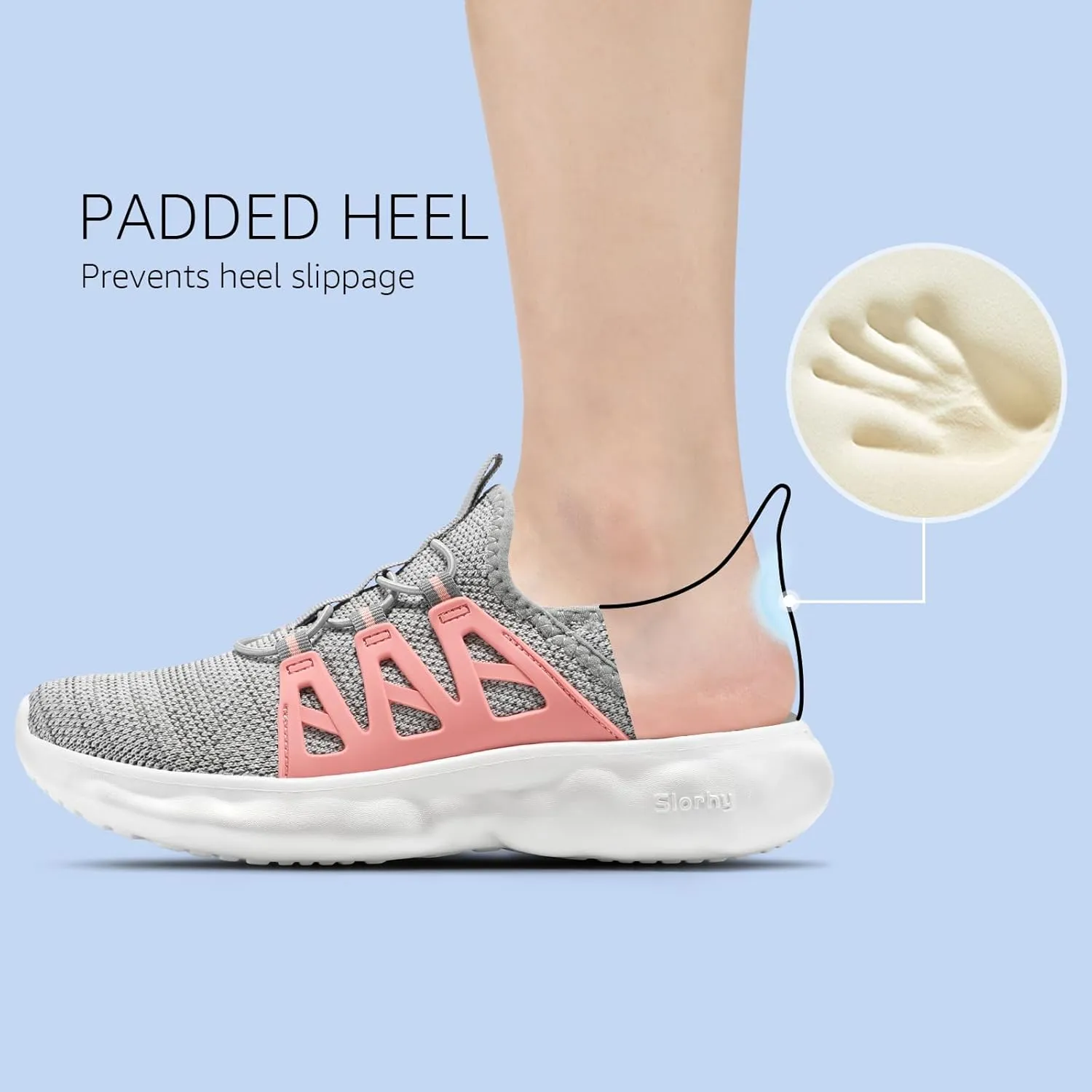 STQ Womens Walking Shoes Orthopedic Slip on Sneakers with Plantar Fasciitis