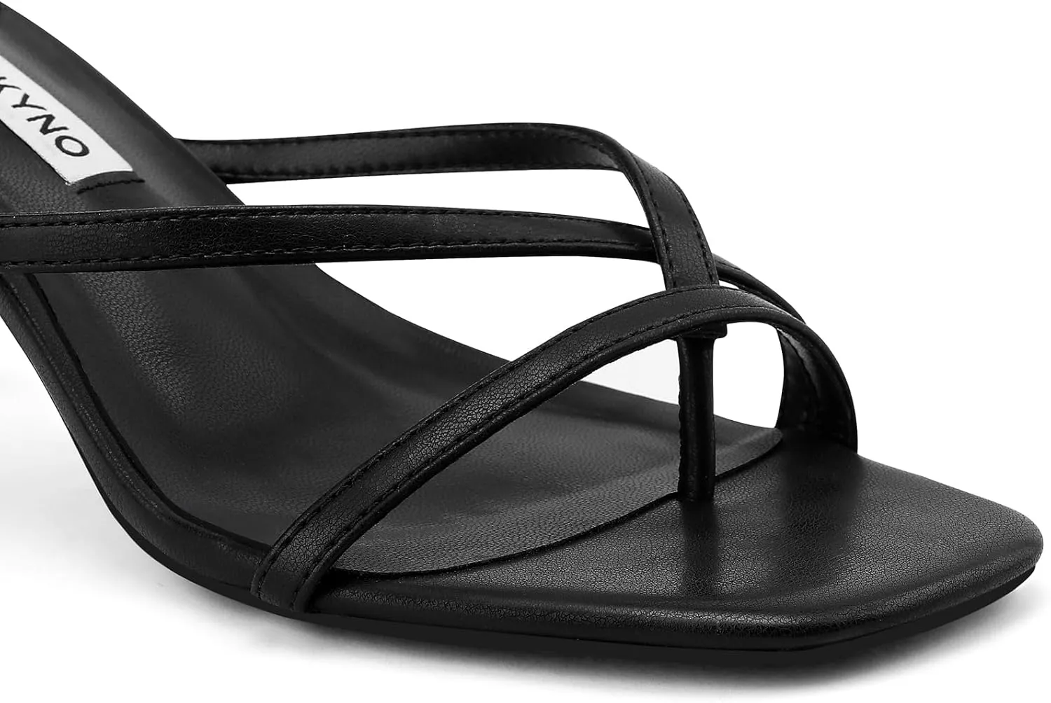 Strappy Kitten Heels for Women Square Open Toe Heeled Thong Sandals Low Heel Sexy Trendy Flip Flop Party Casual