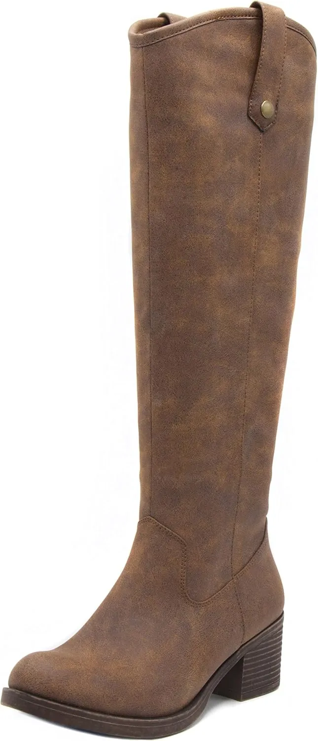Sugar Women's Riding Boots Heeled Knee High Boot with Tall Shaft