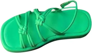 Summer Braided Strap Flat Sandals for Women Adjustable Slingback Strap Beach Sandales Casual Comfortable Footwear
