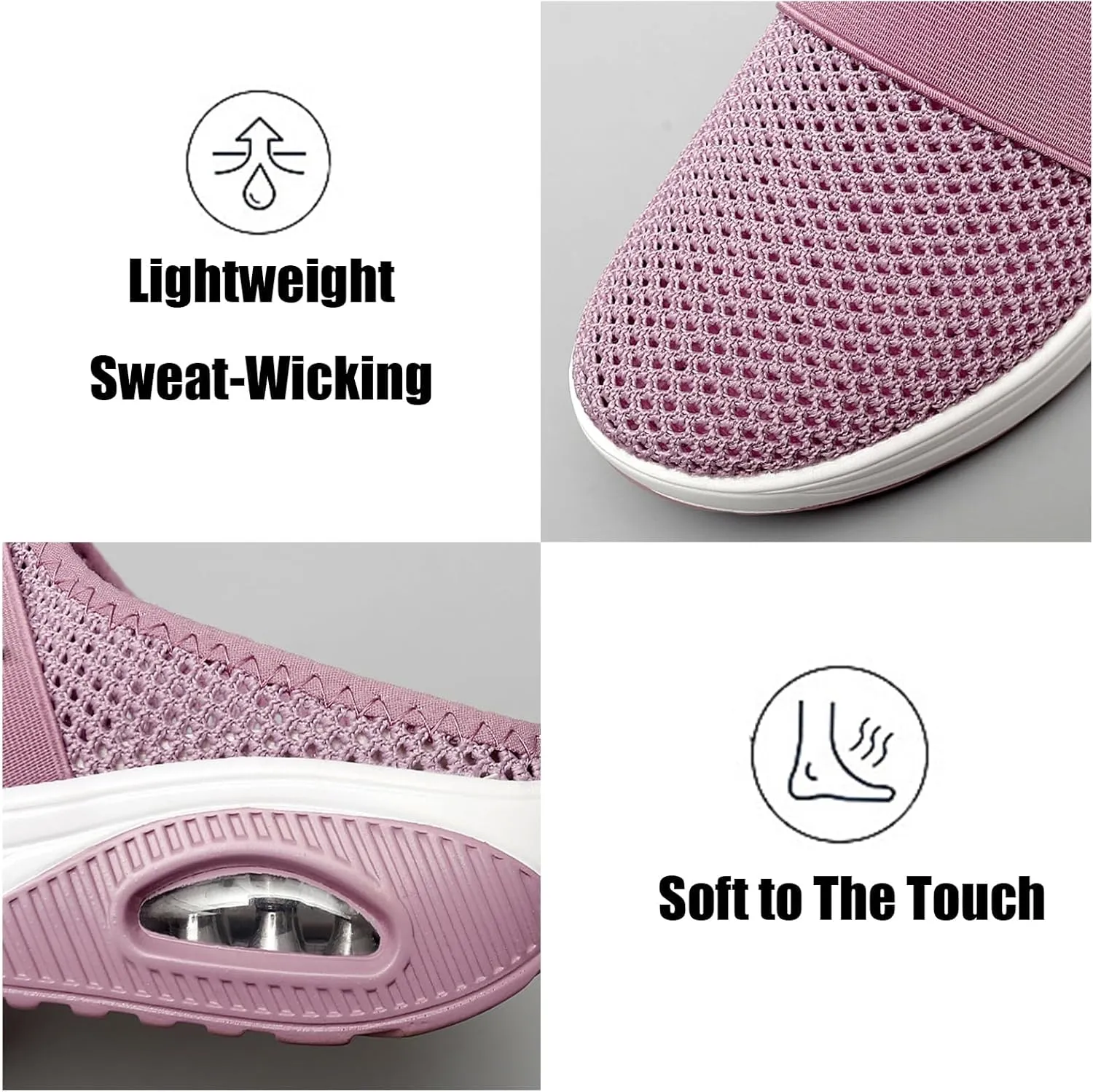 Summer cool breathable women's slippers Diabetic Air-Cushion Slip-On Walking Shoes, Orthopedic Slippers, with Arch-Support for Women Mesh Air Cushion Orthopedic Diabetic Sandals Closed Toe Slides