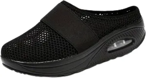 Summer cool breathable women's slippers Diabetic Air-Cushion Slip-On Walking Shoes, Orthopedic Slippers, with Arch-Support for Women Mesh Air Cushion Orthopedic Diabetic Sandals Closed Toe Slides