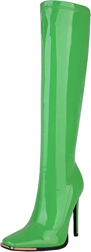 sun gurg Women's Knee High Boots Stiletto High Heels Sexy Zipper Knee Boots