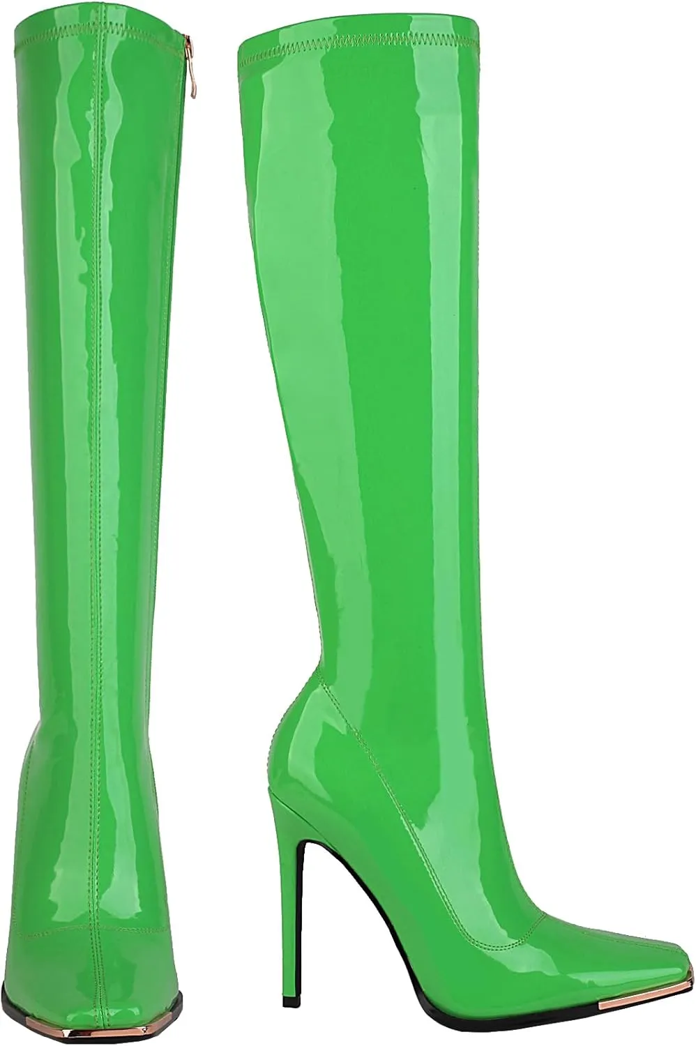 sun gurg Women's Knee High Boots Stiletto High Heels Sexy Zipper Knee Boots