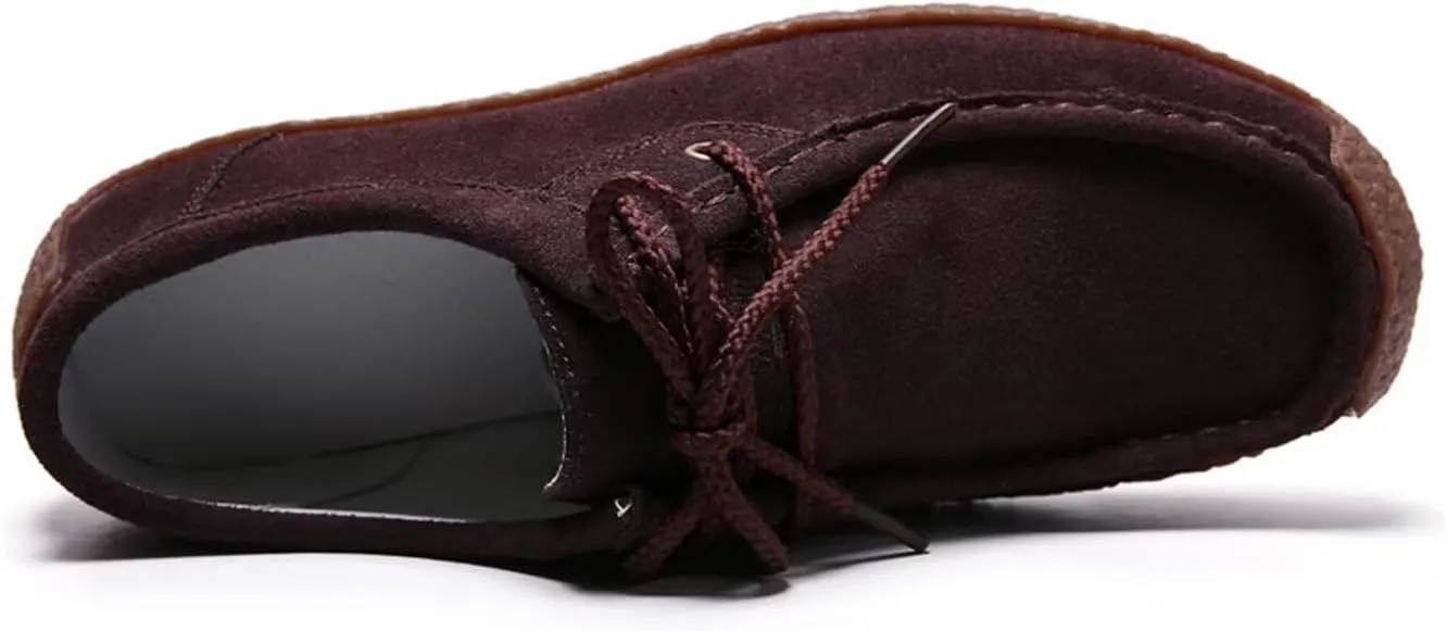 Sunporx Women's Lace-up Moccasin Lefse Shoes Driving Leather Oxford Shoe Non-Slip Comfortable Flat Bottom Walking Shoes