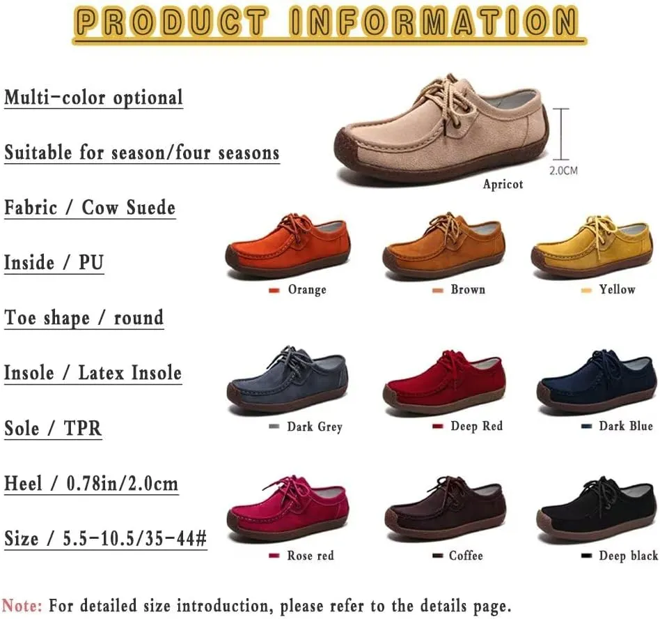 Sunporx Women's Lace-up Moccasin Lefse Shoes Driving Leather Oxford Shoe Non-Slip Comfortable Flat Bottom Walking Shoes