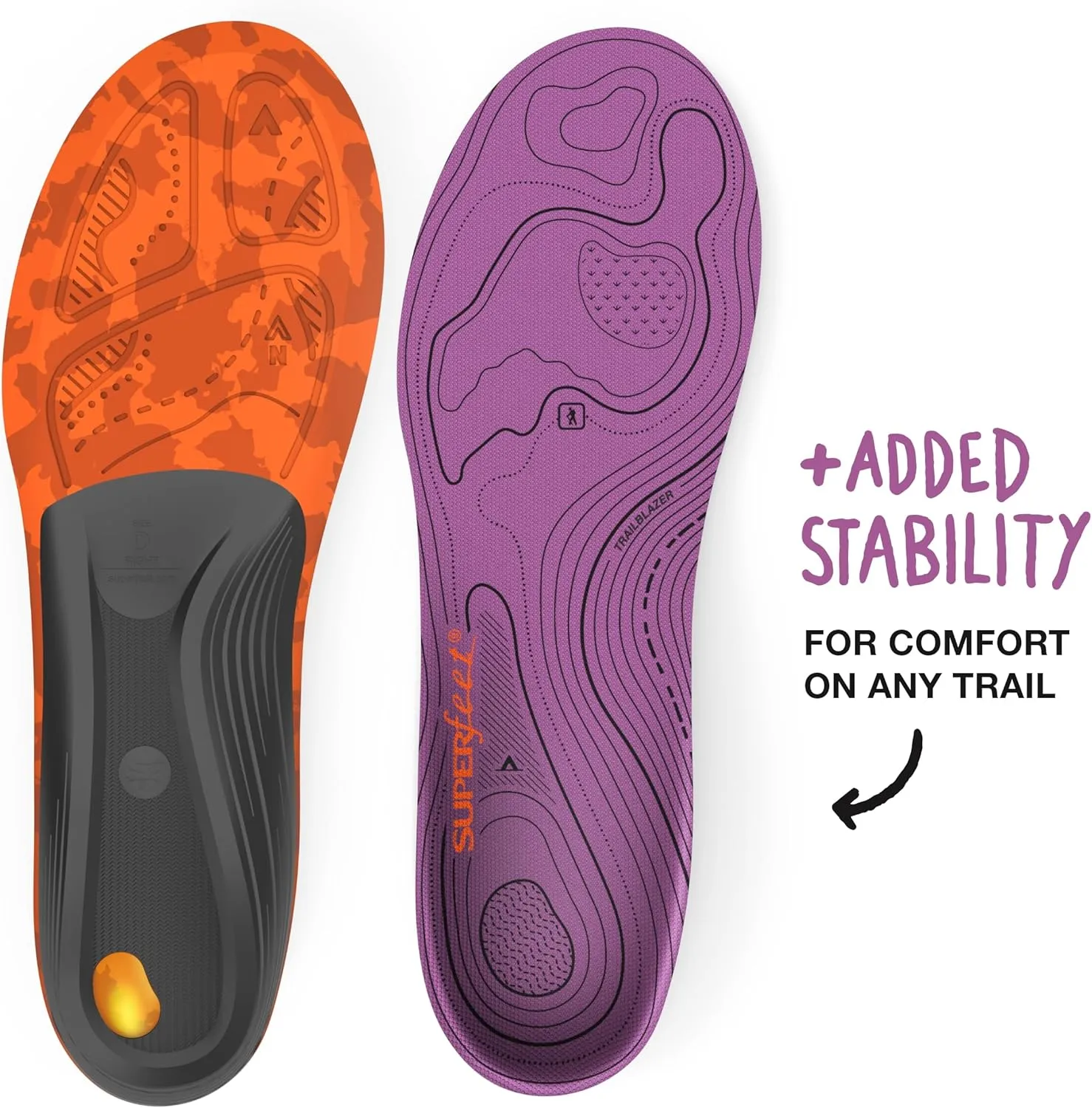 Superfeet Hike Women's Support Insoles - Trim-to-Fit Comfort Carbon Fiber Orthotic Inserts for Hiking Boots or Shoes - Professional Grade - 8.5-10 Women