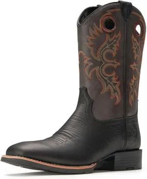 SUREWAY Western Boots For Men - Mens Square Toe Cowboy Boot,Oil/Slip Resistant,Durable Fashionable Classic Pull on 10 Inch Boots Mid Calf Wellington Boots