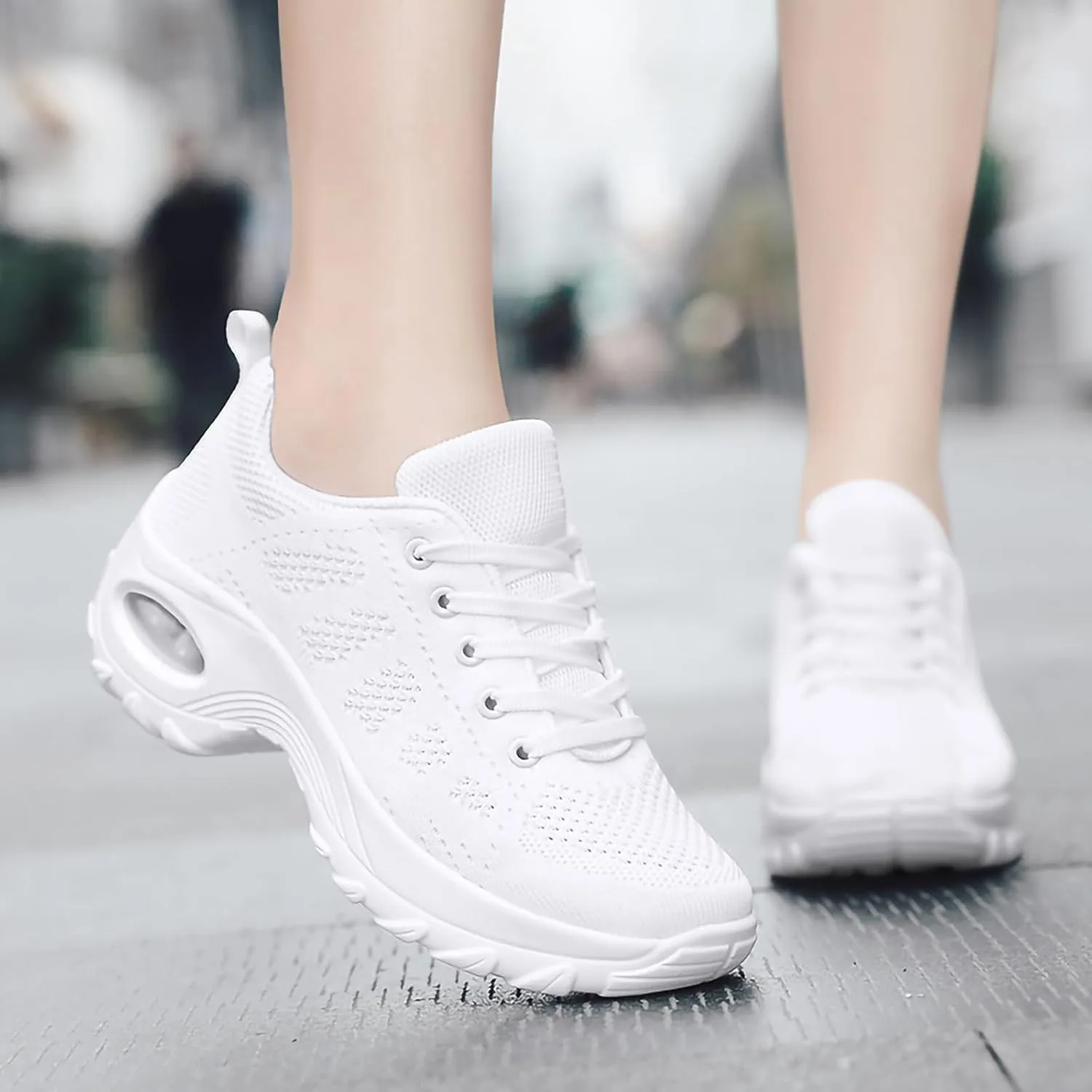 SWDZM Women Breathable Dance Sneakers Air Cushion Split Sole Athletic Dance Walking Shoes