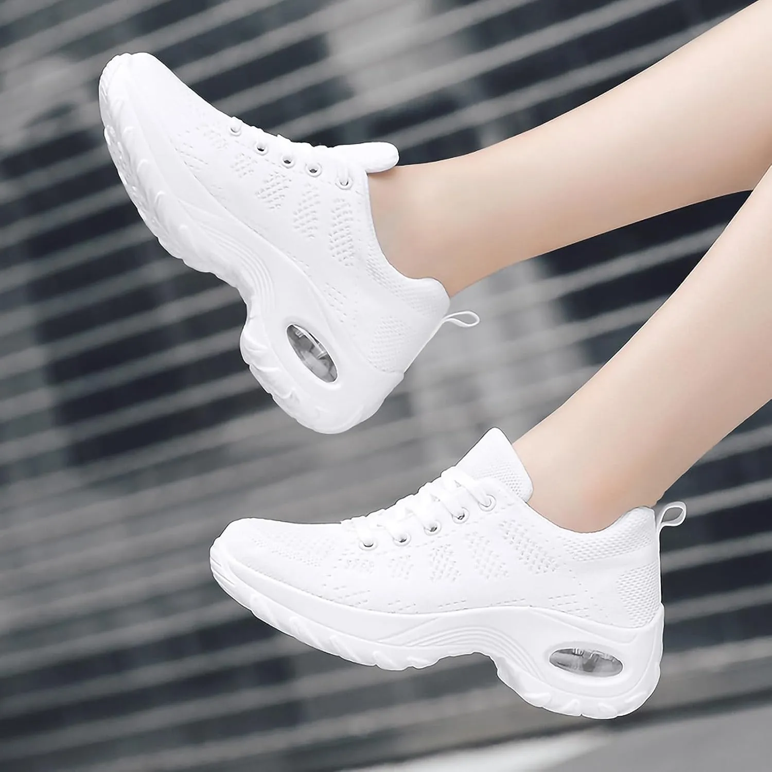 SWDZM Women Breathable Dance Sneakers Air Cushion Split Sole Athletic Dance Walking Shoes