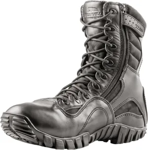 Tactical Research Khyber TR960Z 8" Lightweight Black Tactical Boots for Men with Zipper - Designed for Police, EMS, and Security Personnel with Vibram Ibex Traction Outsole, Black - 16 W