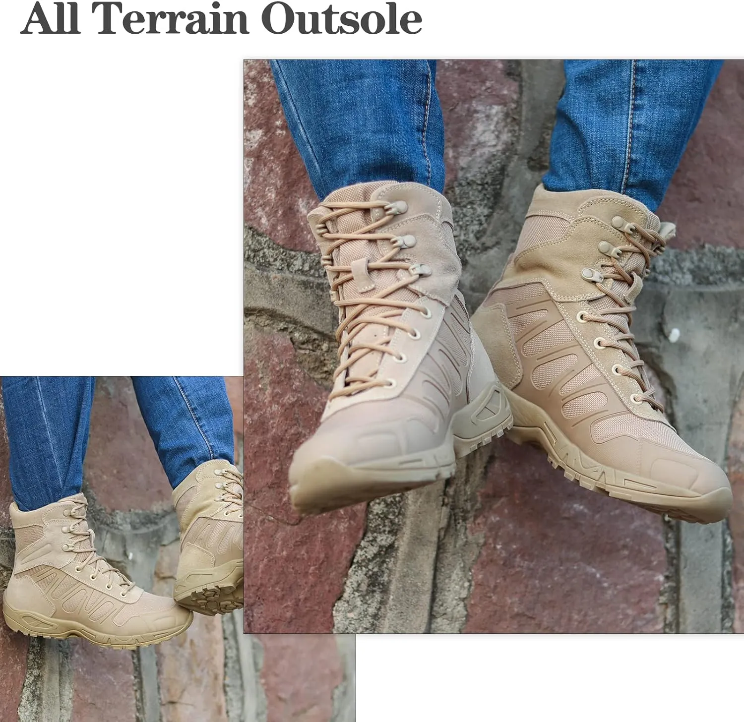 Tactical Work Boots For Men, Lightweight Military Combat Boots, Breathable Duty Boots Jungle Boots Desert Boots