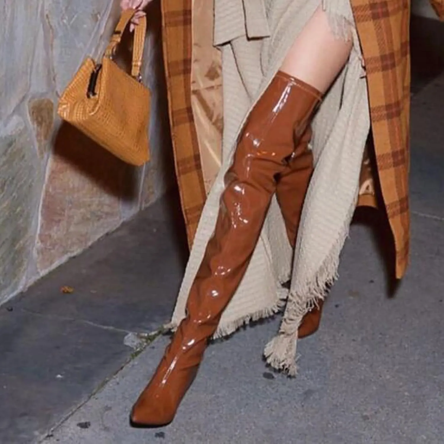tan boots for women Over the knee high Sexy Black thigh high boots Side Zipper stiletto heels green brown stripper high heel purple boots