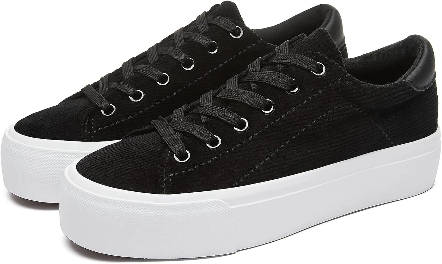 THATXUAOV Womens Platform Sneakers White Tennis Shoes Casual Low Top Fashion Sneakers
